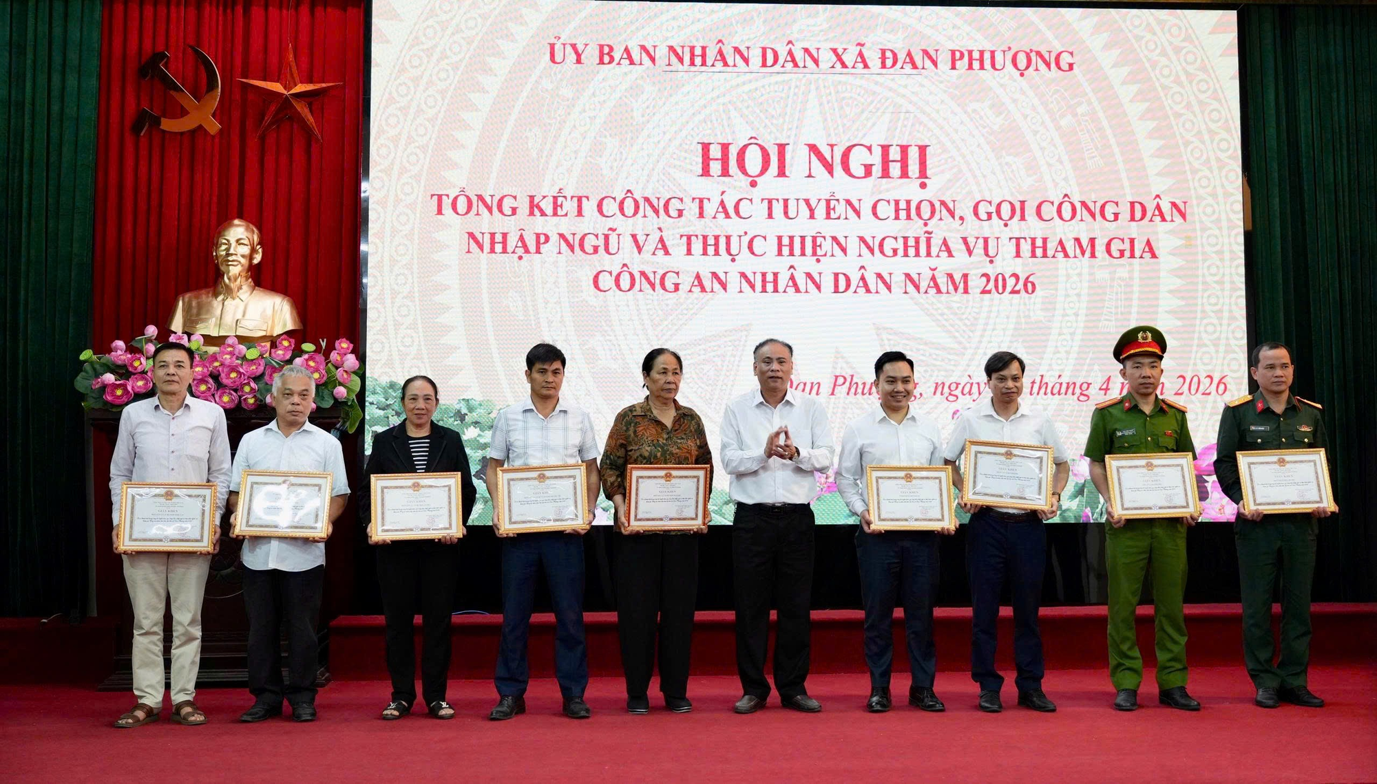 Xã Đan Phượng tổng kết công tác tuyển chọn, gọi công dân nhập ngũ và thực hiện nghĩa vụ tham gia Công an nhân dân năm 2026.- Ảnh 4.