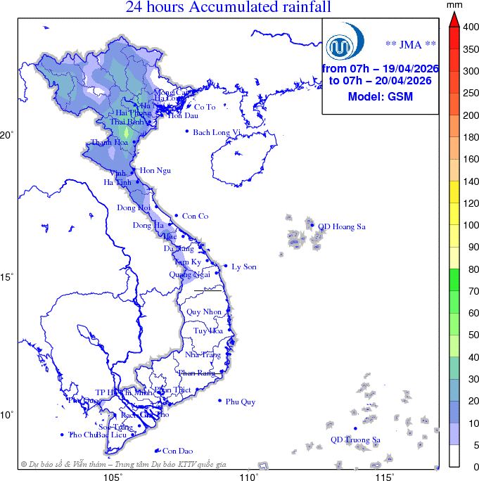 Ngày 19/4/2026, Hà Nội nhiều mây, có lúc có mưa rào và dông.- Ảnh 1.