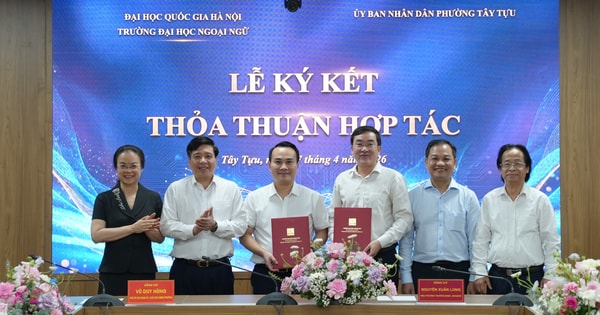 Phường Tây Tựu ký kết hợp tác với Trường Đại học Ngoại ngữ, nâng cao chất lượng giáo dục