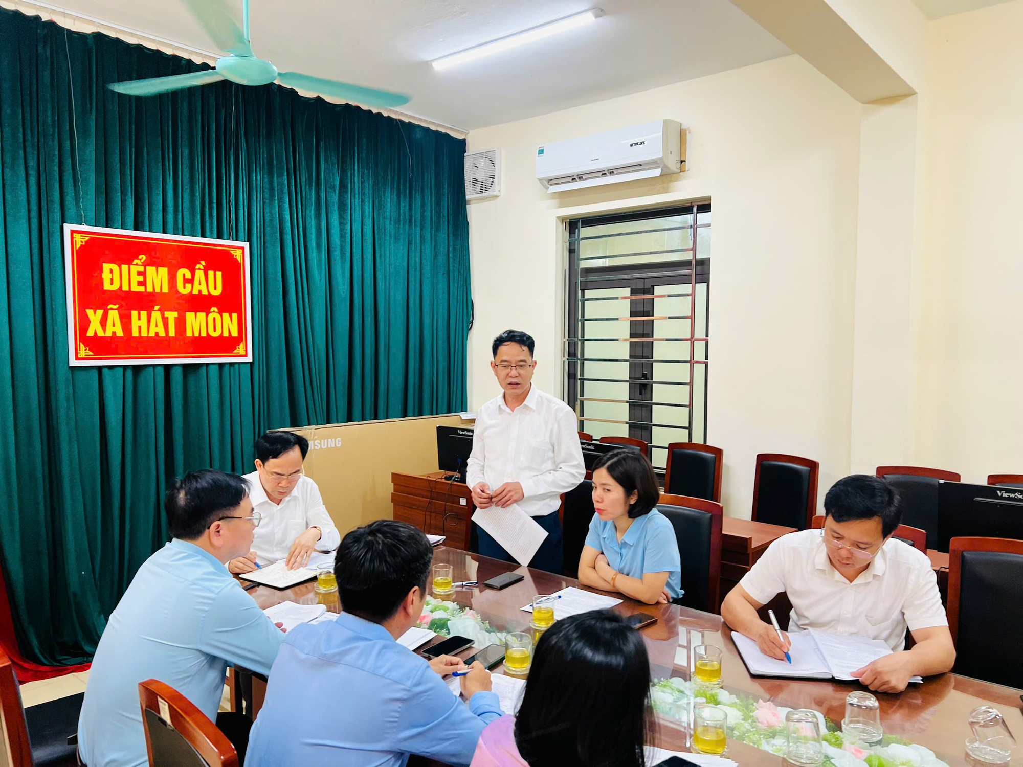 Chiều 20/4 Ban Văn hoá - xã hội, Hội đồng nhân dân xã khảo sát việc thực hiện Nghị quyết số 57-NQ/TW ngày 22/12/2024 của Bộ Chính trị về đột phá phát triển khoa học, công nghệ, đổi mới sáng tạo và chuyển đổi số- Ảnh 2.