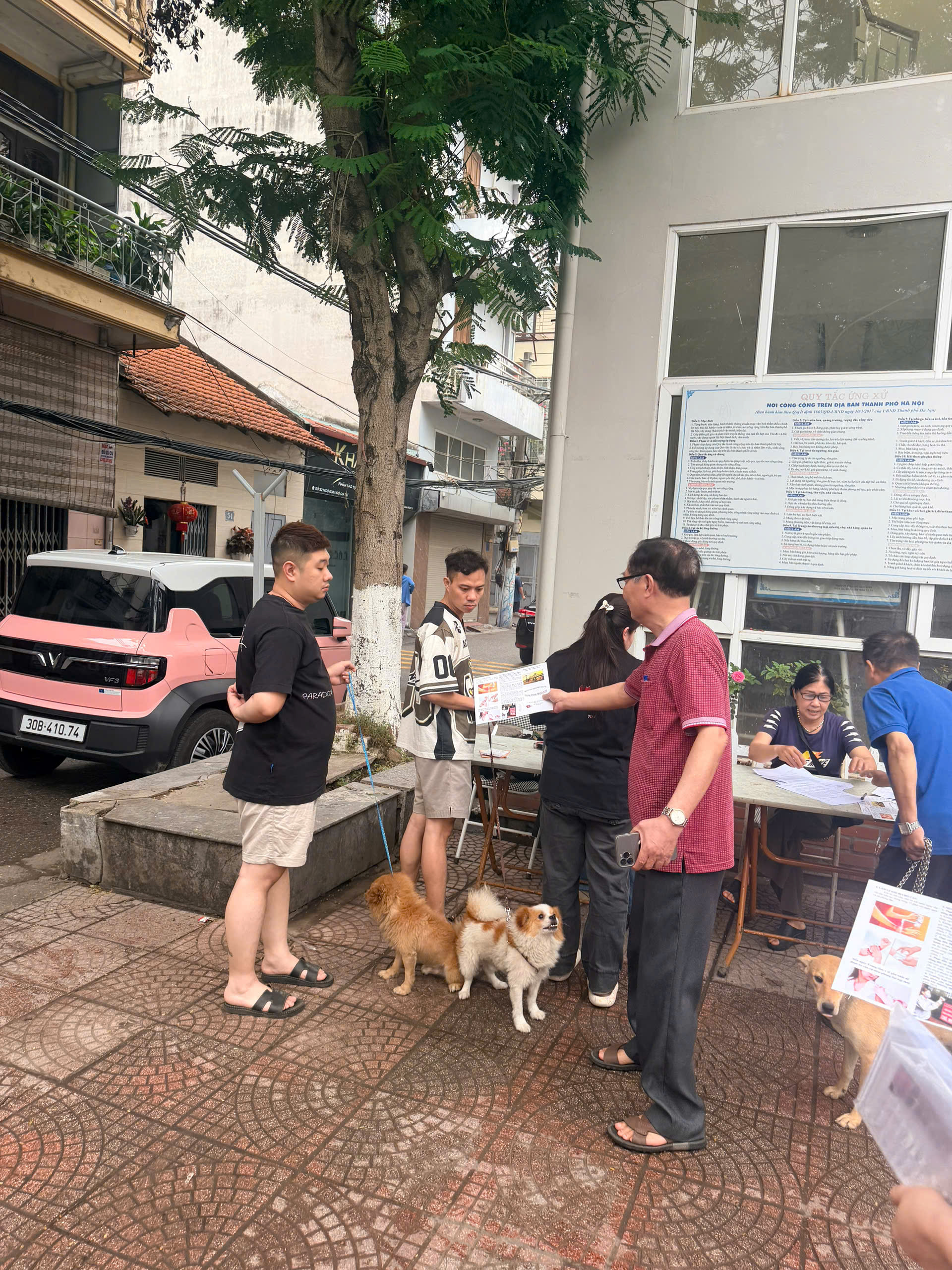 UBND phường Việt Hưng tổ chức tiêm phòng Dại cho đàn chó, mèo đợt 1 năm 2026 trên toàn địa bàn phường.- Ảnh 2.