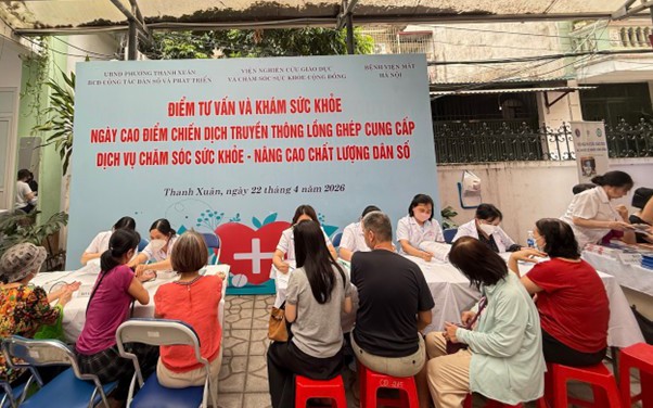 Quang cảnh Ngày cao điểm “Chiến dịch truyền thông lồng ghép cung cấp dịch vụ chăm sóc sức khỏe, nâng cao chất lượng dân số năm 2026”