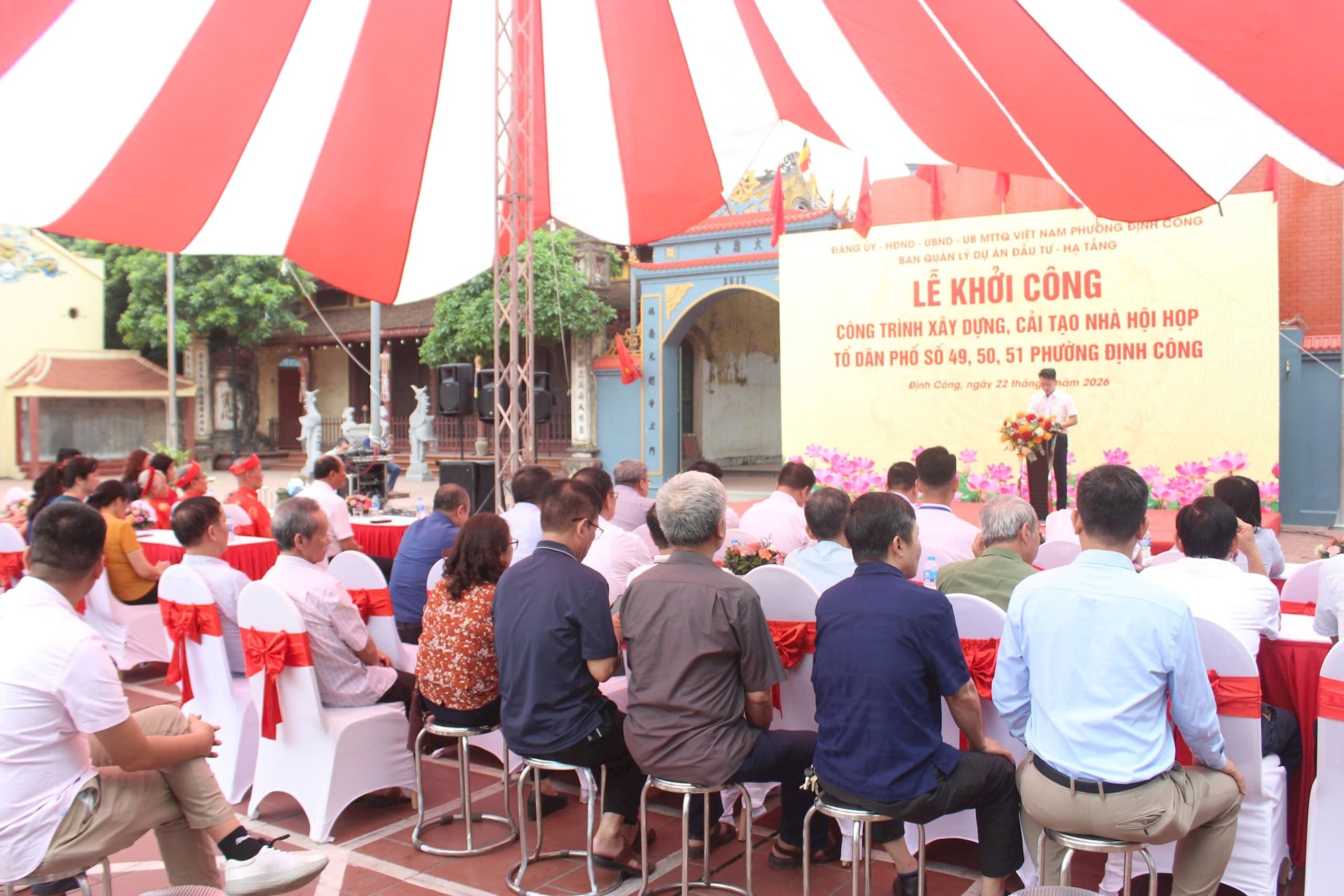 Khởi công xây dựng, cải tạo nhà hội họp Tổ dân phố tại phường Định Công- Ảnh 1.