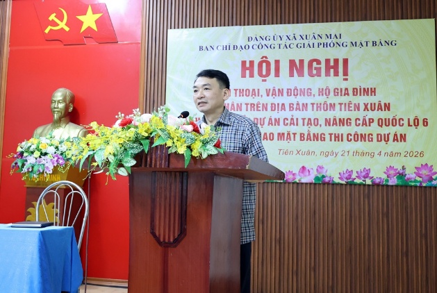 Xuân Mai đối thoại, vận động bàn giao mặt bằng dự án Quốc lộ 6 với hộ gia đình, cá nhân thôn Tiên Xuân- Ảnh 2.