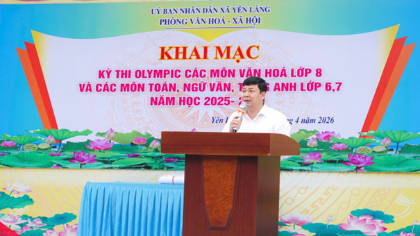 YÊN LÃNG KHAI MẠC KỲ THI OLYMPIC CÁC MÔN VĂN HÓA CẤP XÃ - Ảnh 2.