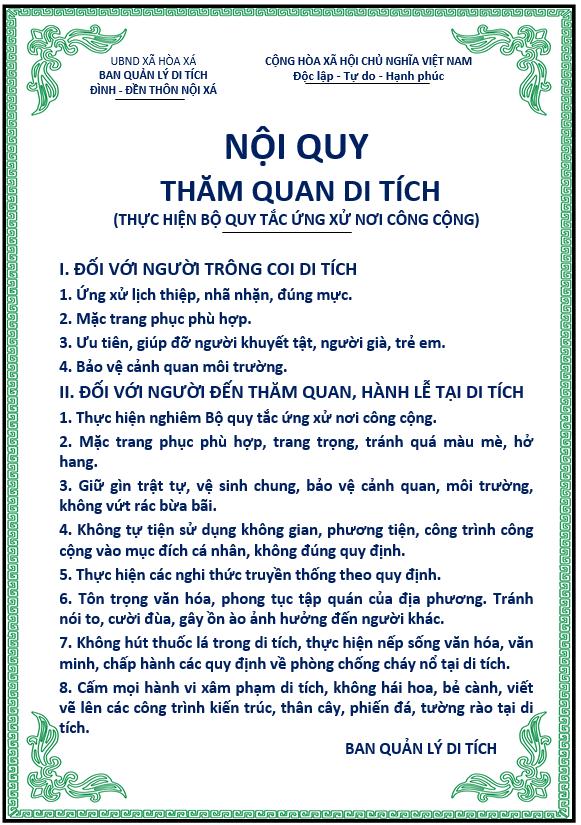 GIỚI THIỆU DI TÍCH ĐÌNH - MIẾU NỘI XÁ, XÃ HÒA XÁ- Ảnh 14.