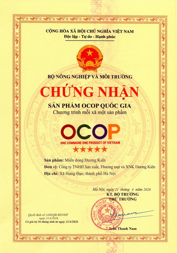 MIẾN DONG DƯƠNG KIÊN – KHẲNG ĐỊNH GIÁ TRỊ SẢN PHẨM OCOP CẤP QUỐC GIA- Ảnh 1.