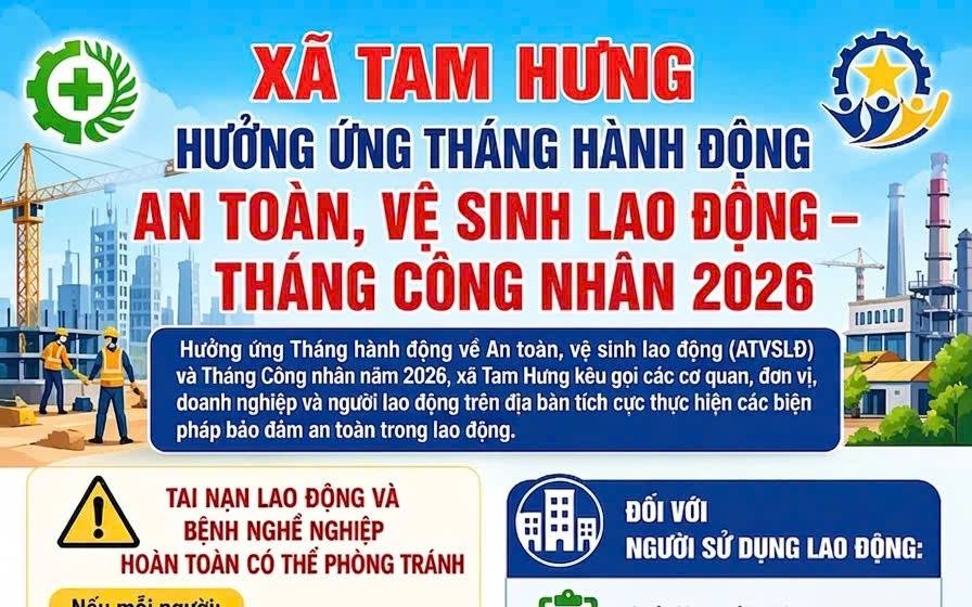Tam Hưng phát động Tháng hành động về An toàn, vệ sinh lao động và Tháng Công nhân năm 2026: Hướng tới môi trường làm việc an toàn, hiện đại, nhân văn