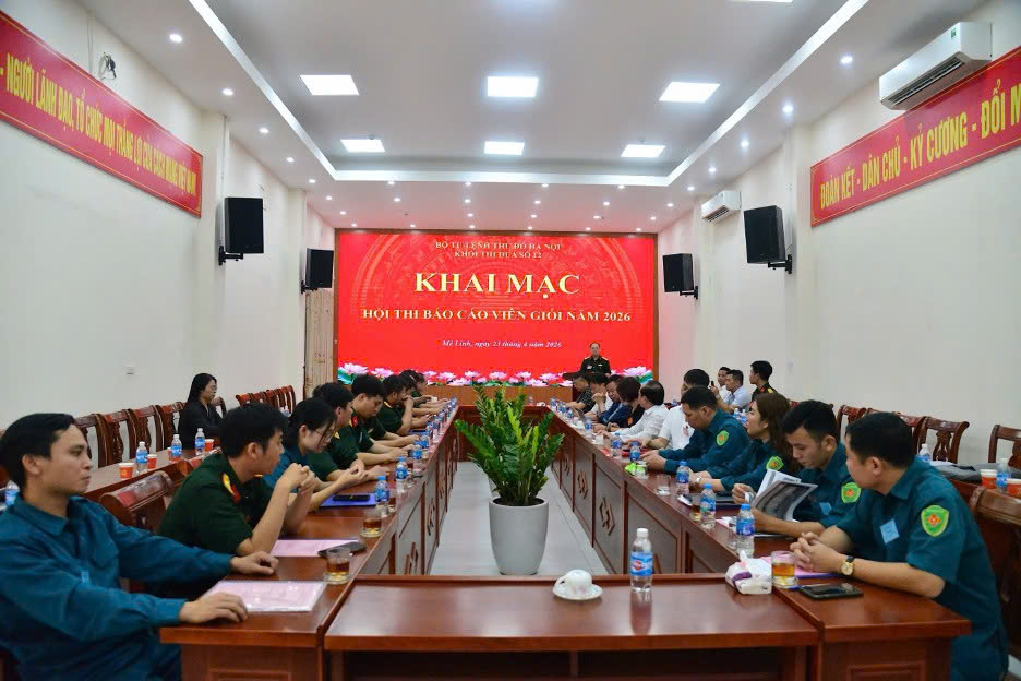 Khối thi đua số 12 - Bộ Tư lệnh Thủ đô Hà Nội tổ chức thành công Hội thi Báo cáo viên giỏi năm 2026- Ảnh 1.