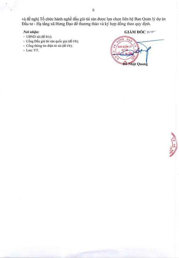 THÔNG BÁO
KẾT QUẢ LỰA CHỌN TỔ CHỨC HÀNH NGHỀ ĐẢU GIÁ TÀI SẢN Quyền sử dụng đất ở đối với 17 lô đất thuộc dự án: Xây dựng HTКТ khu đất đấu giá QSD đất ở ĐG31 thôn Yên Quán- Ảnh 6.