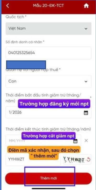 Hướng dẫn đăng ký mới, thay đổi thông tin người phụ thuộc trên Etax Mobile- Ảnh 4.