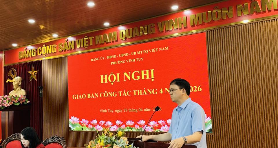Phường Vĩnh Tuy tổ chức Hội nghị giao ban công tác tháng 4/2026- Ảnh 2.