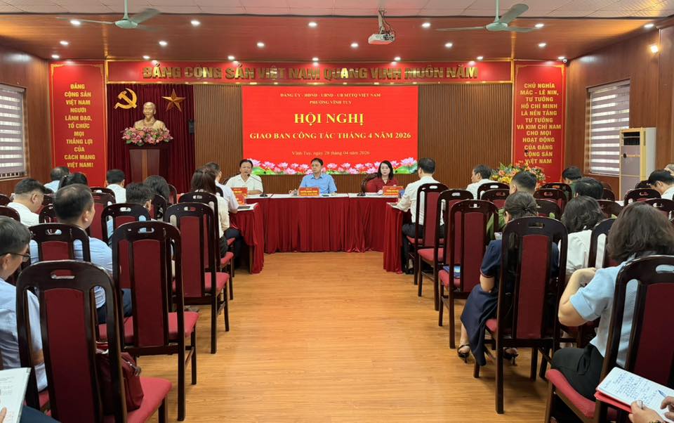 Phường Vĩnh Tuy tổ chức Hội nghị giao ban công tác tháng 4/2026- Ảnh 3.
