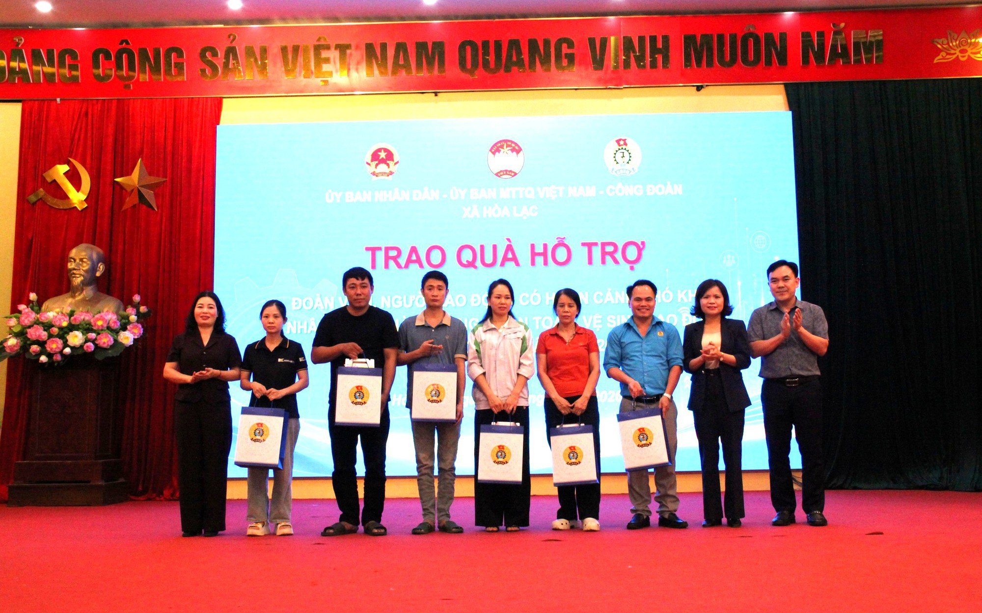 UBND- Công đoàn xã Hòa Lạc phát động Tháng hành động về An toàn, vệ sinh lao động và Tháng Công nhân năm 2026