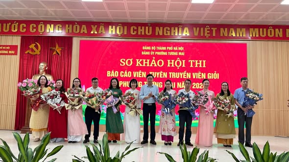 Đảng ủy phường Tương Mai tổ chức vòng sơ khảo hội thi báo cáo viên, tuyên truyền viên năm 2026- Ảnh 1.