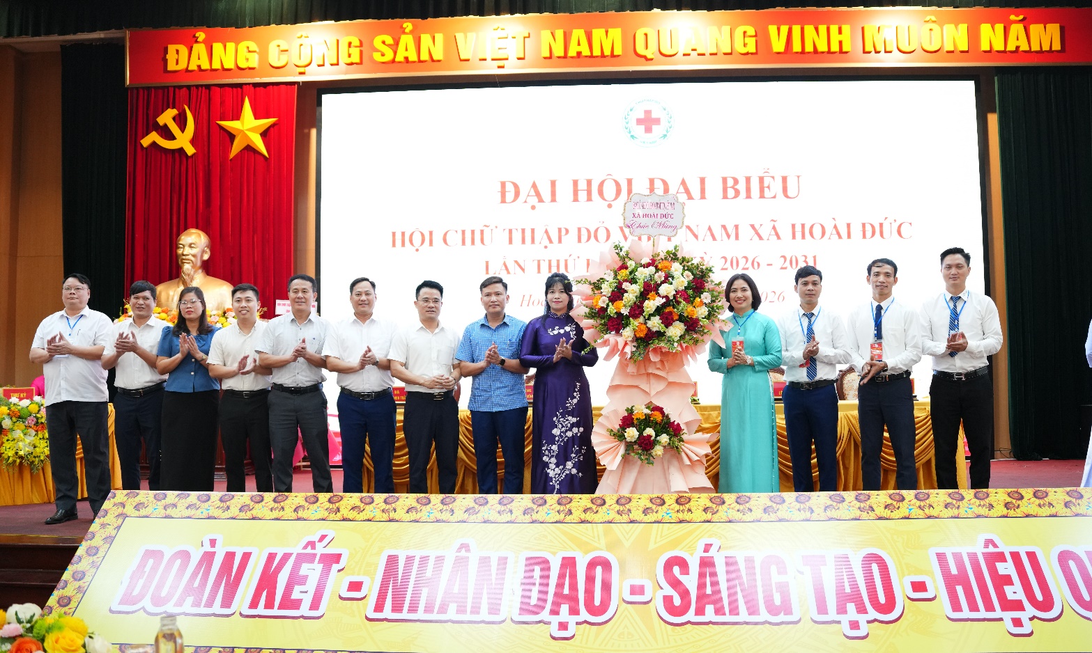 Đại hội đại biểu Hội Chữ thập đỏ xã Hoài Đức lần thứ I- Ảnh 1.