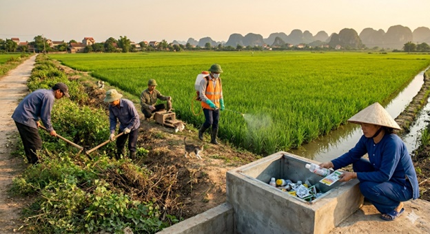Hoài Đức chủ động triển khai đồng bộ giải pháp kỹ thuật, “chặn đứng” sâu bệnh cuối vụ lúa xuân 2026- Ảnh 2.