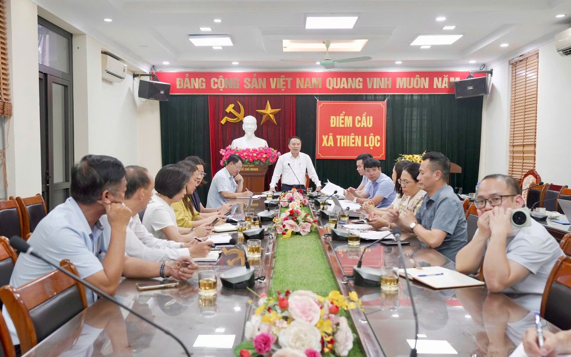 Xã Thiên Lộc họp Hội đồng BTHTr, TĐC dự án Cầu Thượng Cát và đường dẫn 2 đầu cầu trên địa bàn xã