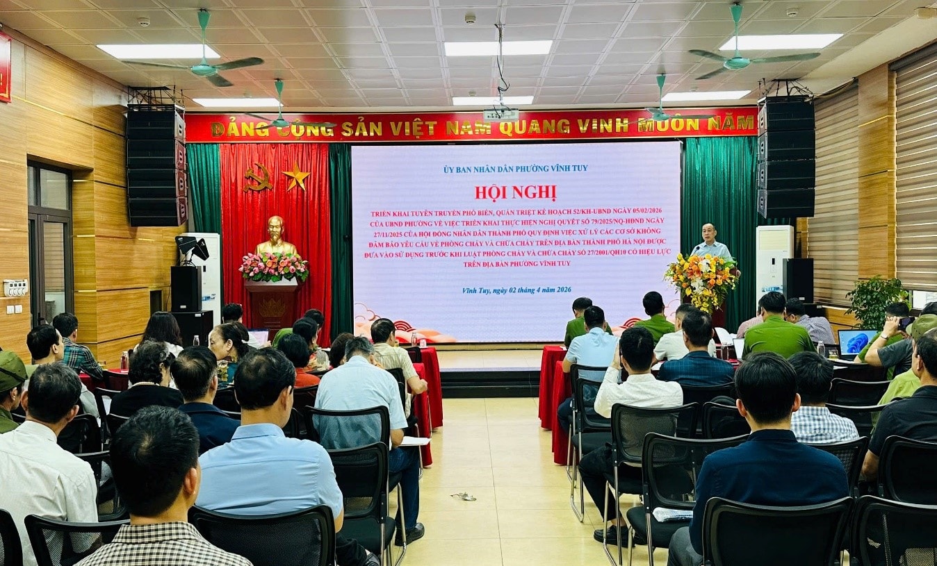Phường Vĩnh Tuy triển khai Nghị quyết số 79/2025/NQ-HĐND về phòng cháy, chữa cháy- Ảnh 1.