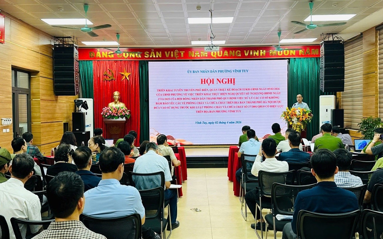 Phường Vĩnh Tuy triển khai Nghị quyết số 79/2025/NQ-HĐND về phòng cháy, chữa cháy