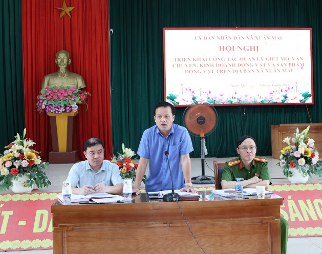 Xuân Mai tổ chức hội nghị triển khai công tác quản lý giết mổ, vận chuyển, kinh doanh động vật và sản phẩm động vật trên địa bàn xã - Ảnh 2.