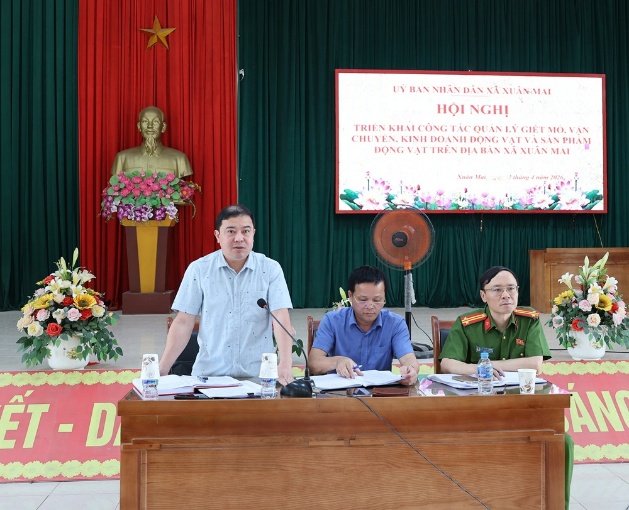 Xuân Mai tổ chức hội nghị triển khai công tác quản lý giết mổ, vận chuyển, kinh doanh động vật và sản phẩm động vật trên địa bàn xã - Ảnh 3.