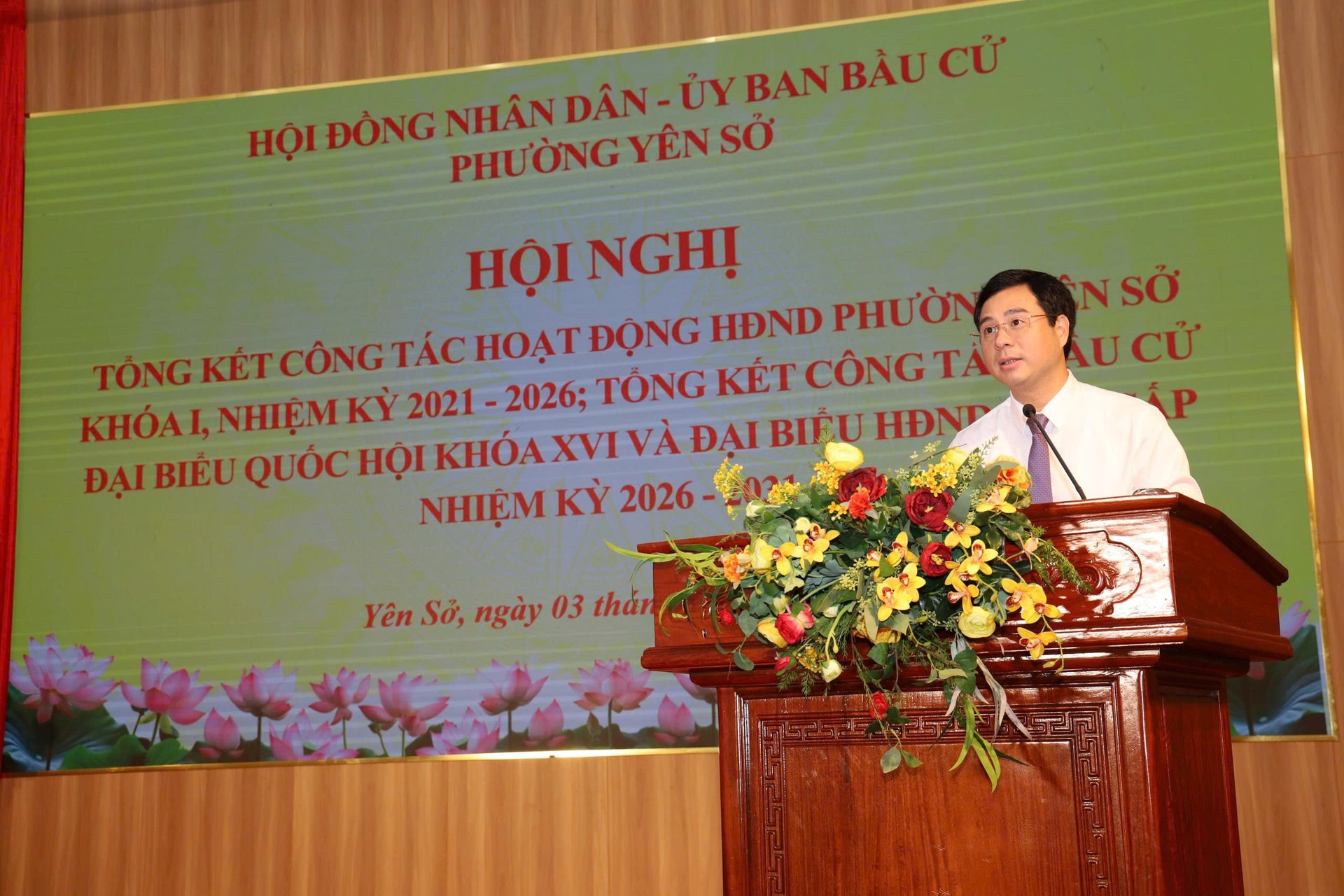 HĐND phường Yên Sở tổ chức Hội nghị tổng kết công tác hoạt động HĐND khóa I, nhiệm kỳ 2021–2026 và tổng kết cuộc bầu cử đại biểu Quốc hội khóa XVI, đại biểu HĐND các cấp nhiệm kỳ 2026–2031.- Ảnh 1.