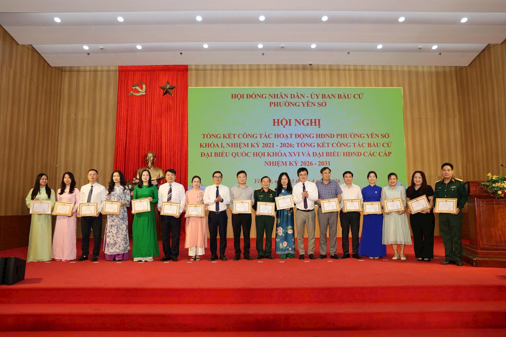 HĐND phường Yên Sở tổ chức Hội nghị tổng kết công tác hoạt động HĐND khóa I, nhiệm kỳ 2021–2026 và tổng kết cuộc bầu cử đại biểu Quốc hội khóa XVI, đại biểu HĐND các cấp nhiệm kỳ 2026–2031.- Ảnh 4.