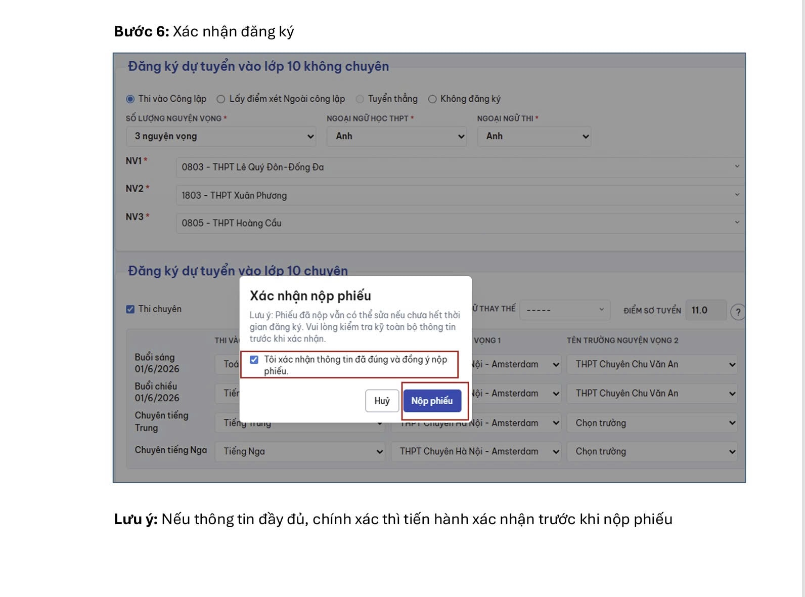 Hà Nội hướng dẫn cách đăng ký trực tuyến dự thi lớp 10 năm 2026- Ảnh 6.