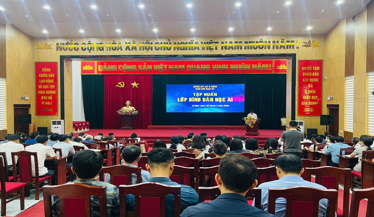 Đảng ủy Xã Ô Diên tổ chức lớp bồi dưỡng, tập huấn “Bình dân học AI”- Ảnh 1.