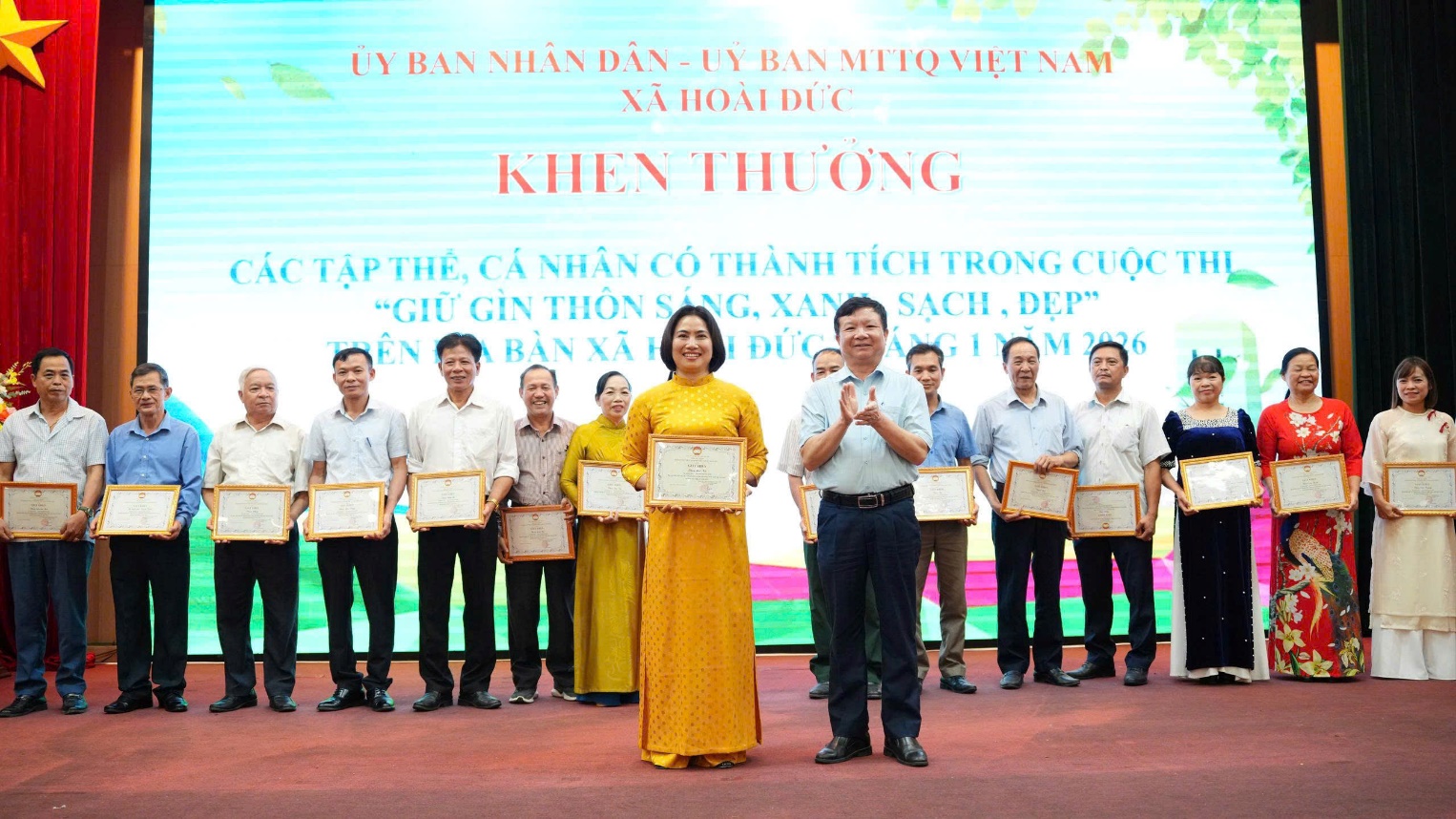 UBND-UB MTTQ xã Hoài Đức sơ kết 3 tháng triển khai cuộc thi Giữ gìn thôn, tổ dân phố sáng, xanh, sạch đẹp, an toàn- Ảnh 8.