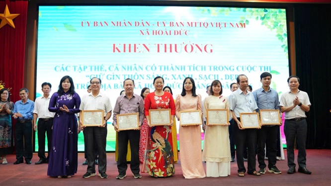 UBND-UB MTTQ xã Hoài Đức sơ kết 3 tháng triển khai cuộc thi Giữ gìn thôn, tổ dân phố sáng, xanh, sạch đẹp, an toàn- Ảnh 15.