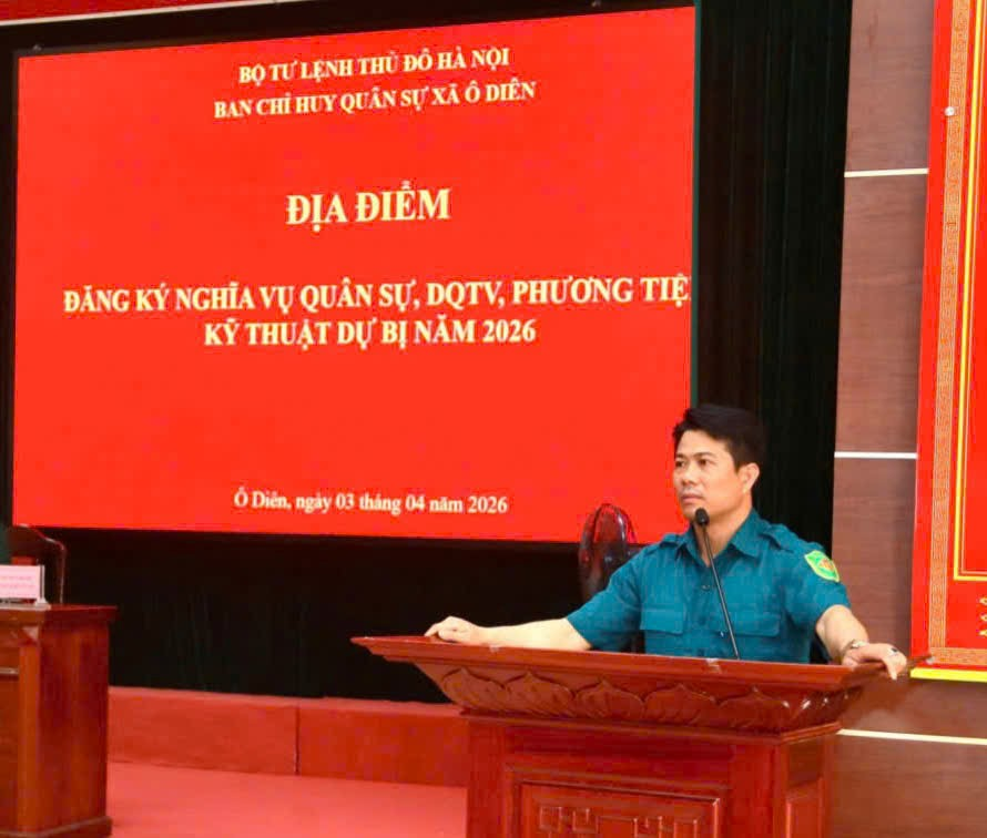 Xã Ô Diên tổ chức đăng ký thành công Nghĩa vụ quân sự,quân nhân dự bị, phương tiện kỹ thuật dự bị và Dân quân tự vệ- Ảnh 1.