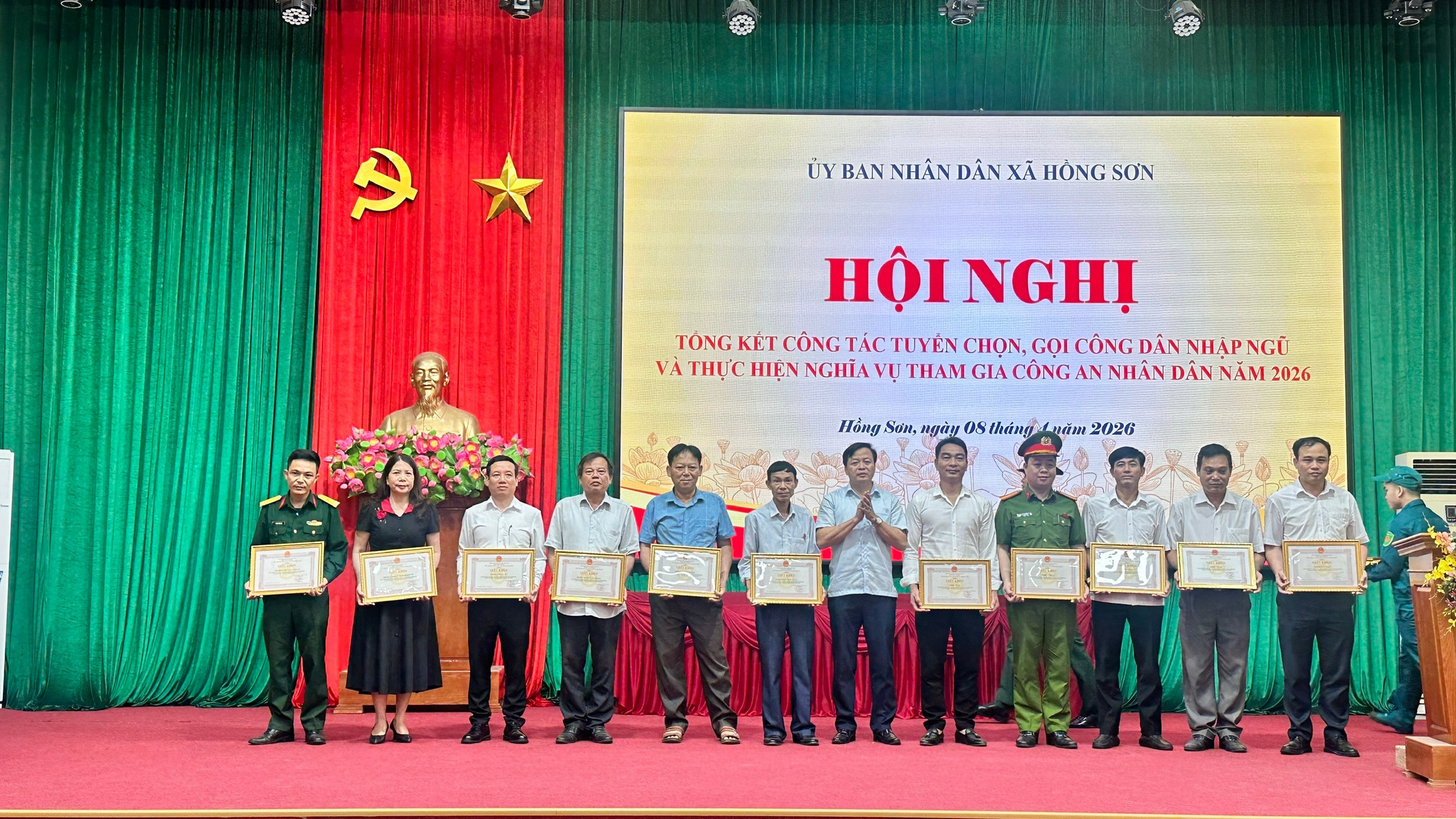 Hồng Sơn tổng kết công tác tuyển chọn, gọi công dân nhập ngũ và thực hiện nghĩa vụ tham gia Công an nhân dân năm 2026- Ảnh 2.