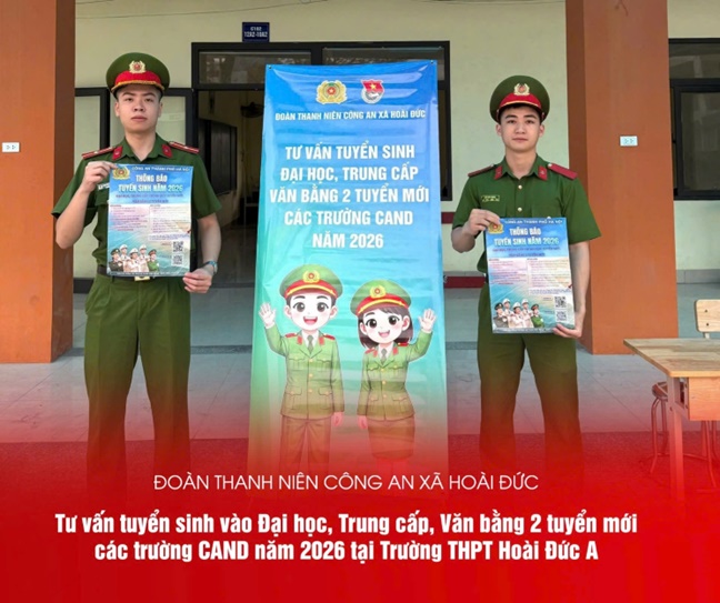 Đoàn Thanh niên Công an xã Hoài Đức tổ chức tư vấn tuyển sinh CAND năm 2026 tại Trường THPT Hoài Đức A.- Ảnh 4.