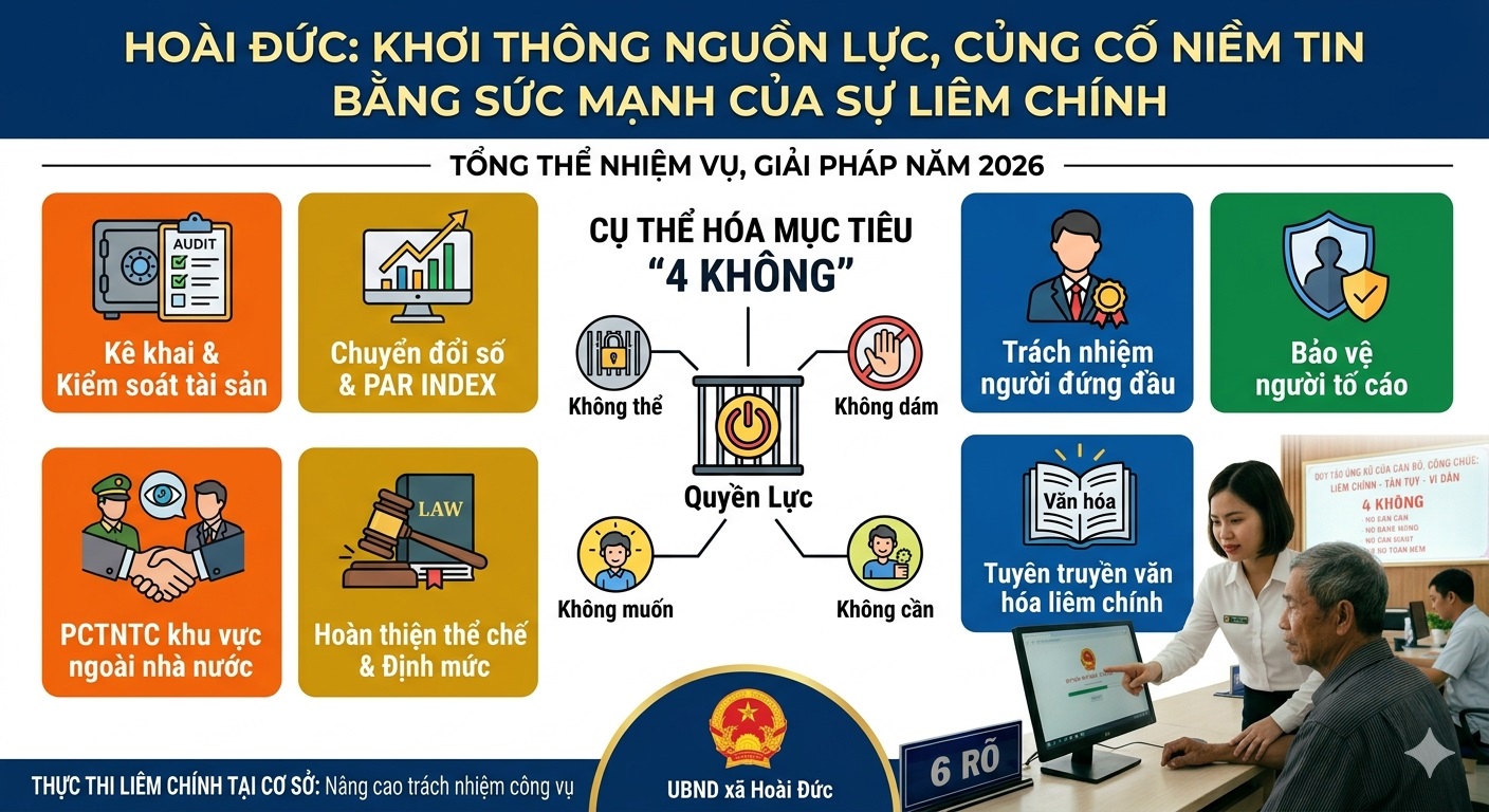 Hoài Đức: Chuyển mạnh từ "phòng ngừa" sang "tự soi, tự sửa" trong công tác phòng, chống tham nhũng, tiêu cực- Ảnh 2.