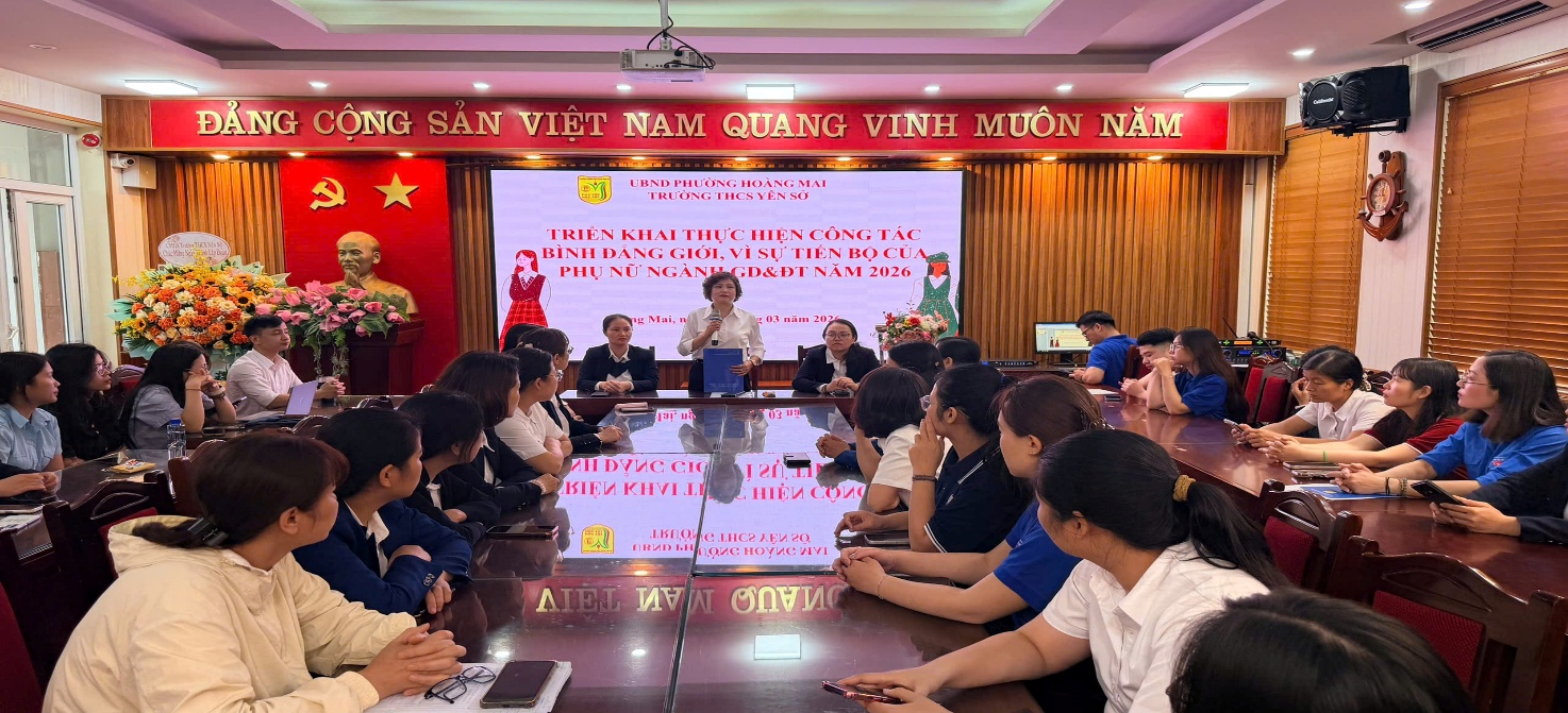 TRƯỜNG THCS YÊN SỞ TRIỂN KHAI THỰC HIỆN CÔNG TÁC BÌNH ĐẰNG GIỚI, VÌ SỰ TIẾN BỘ CỦA PHỤ NỮ NGÀNH GD- Ảnh 1.