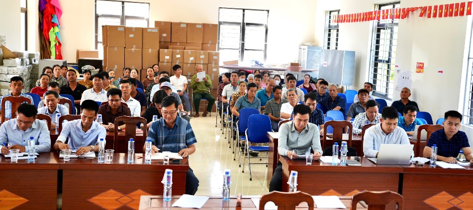 XÃ KIM ANH TỔ CHỨC HỘI NGHỊ HỌP VỚI NHÂN DÂN THÔN VỤ BẢN, VỀ CÔNG TÁC BỒI THƯỜNG, HỖ TRỢ, TÁI ĐỊNH CƯ PHỤC VỤ DỰ ÁN- Ảnh 1.