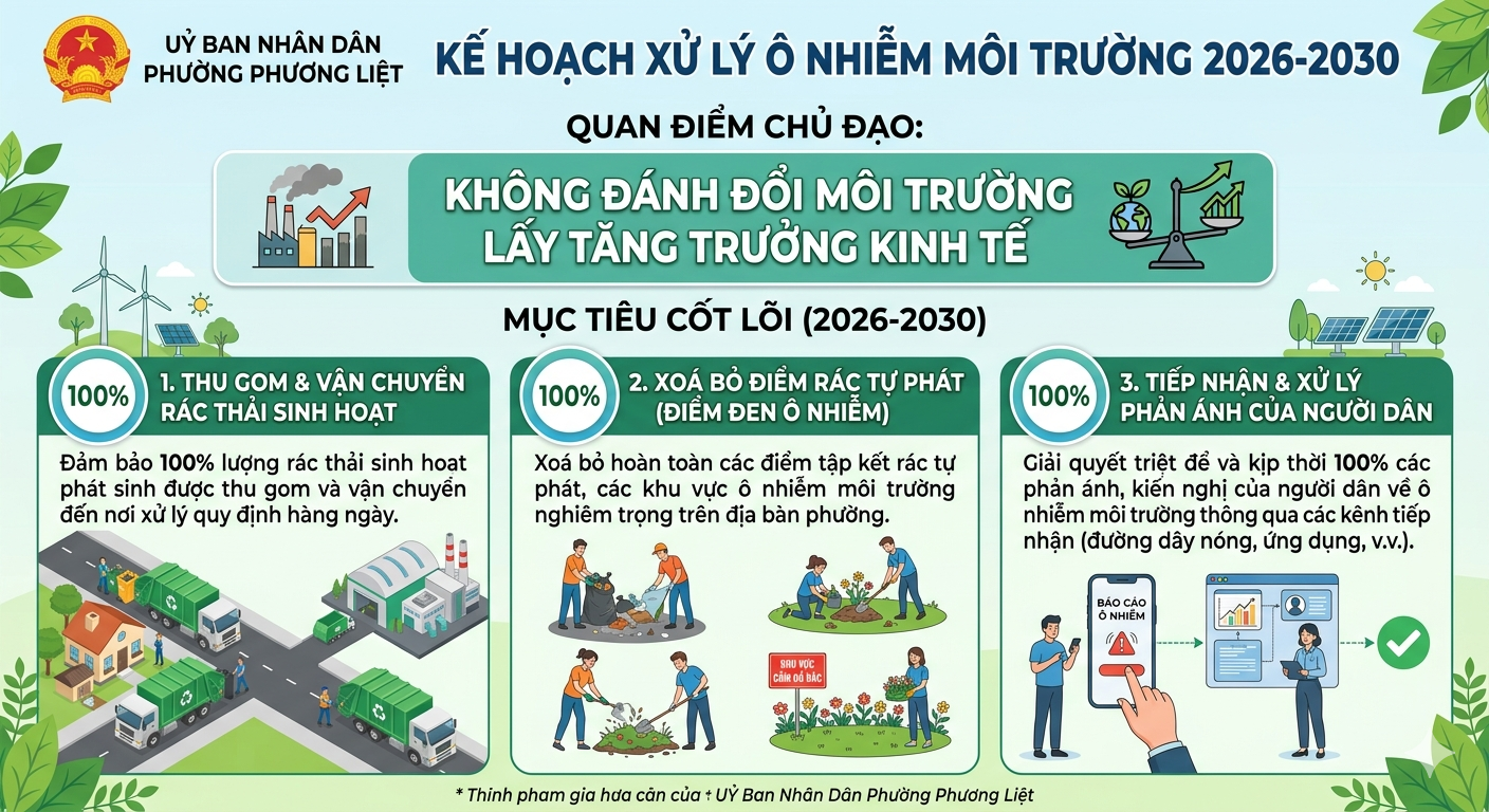 Phương Liệt quyết tâm xử lý dứt điểm ô nhiễm môi trường giai đoạn 2026 – 2030- Ảnh 1.