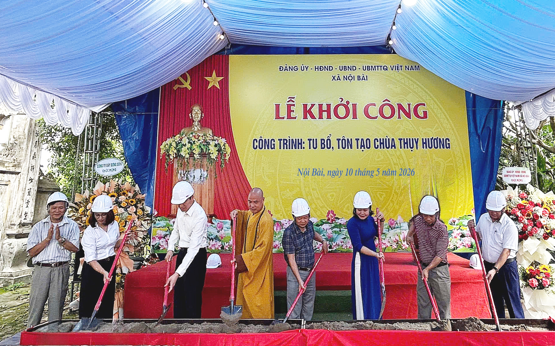 Tổ chức lễ bàn giao mặt bằng và khởi công xây dựng công trình tu bổ, tôn tạo chùa Thụy Hương