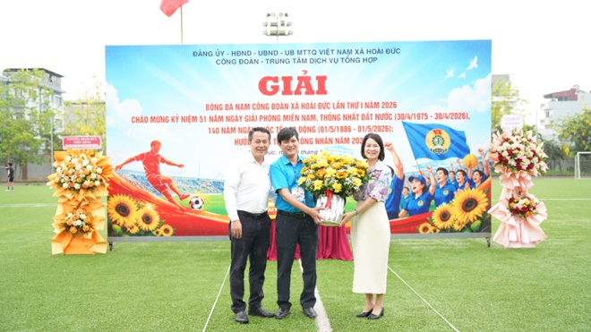 Sôi nổi Giải bóng đá nam Công đoàn xã Hoài Đức lần thứ I năm 2026- Ảnh 4.