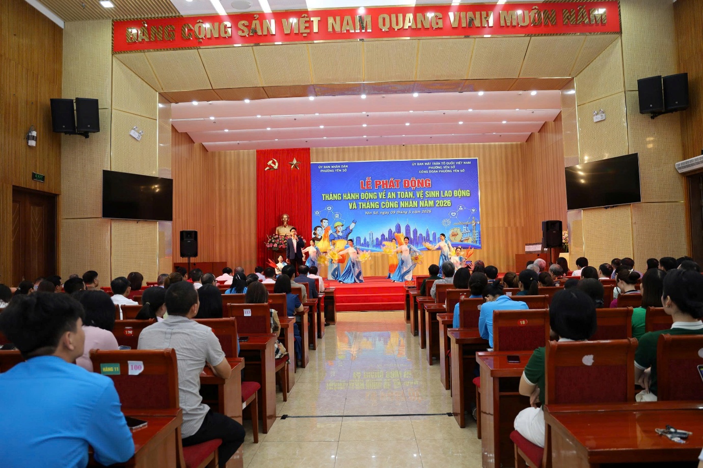 Phường Yên Sở tổ chức Lễ phát động Tháng hành động về An toàn, vệ sinh lao động và Tháng Công nhân năm 2026- Ảnh 1.