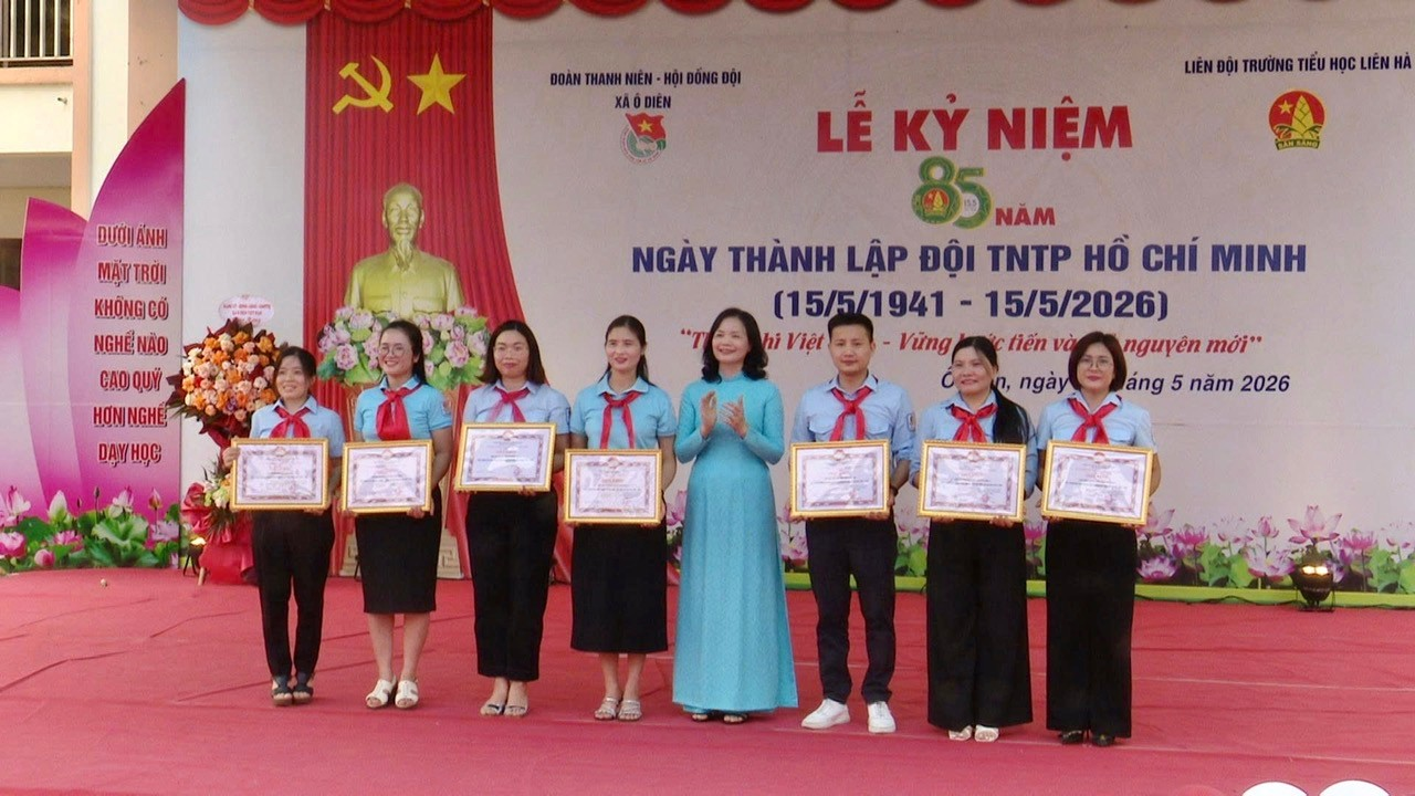 Hội đồng đội xã Ô Diên kỷ niệm 85 năm Ngày thành lập Đội Thiếu niên tiền phong Hồ Chí Minh- Ảnh 4.