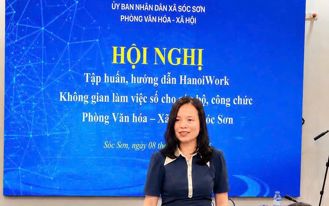 PHÒNG VĂN HÓA – XÃ HỘI XÃ SÓC SƠN TỔ CHỨC TẬP HUẤN TRIỂN KHAI PHẦN MỀM HANOIWORK PHỤC VỤ CHUYỂN ĐỔI SỐ TRONG HOẠT ĐỘNG ĐIỀU HÀNH