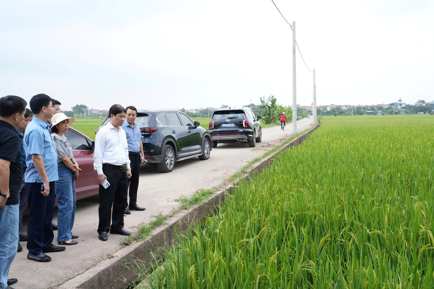 A group of people standing on a road  AI-generated content may be incorrect.