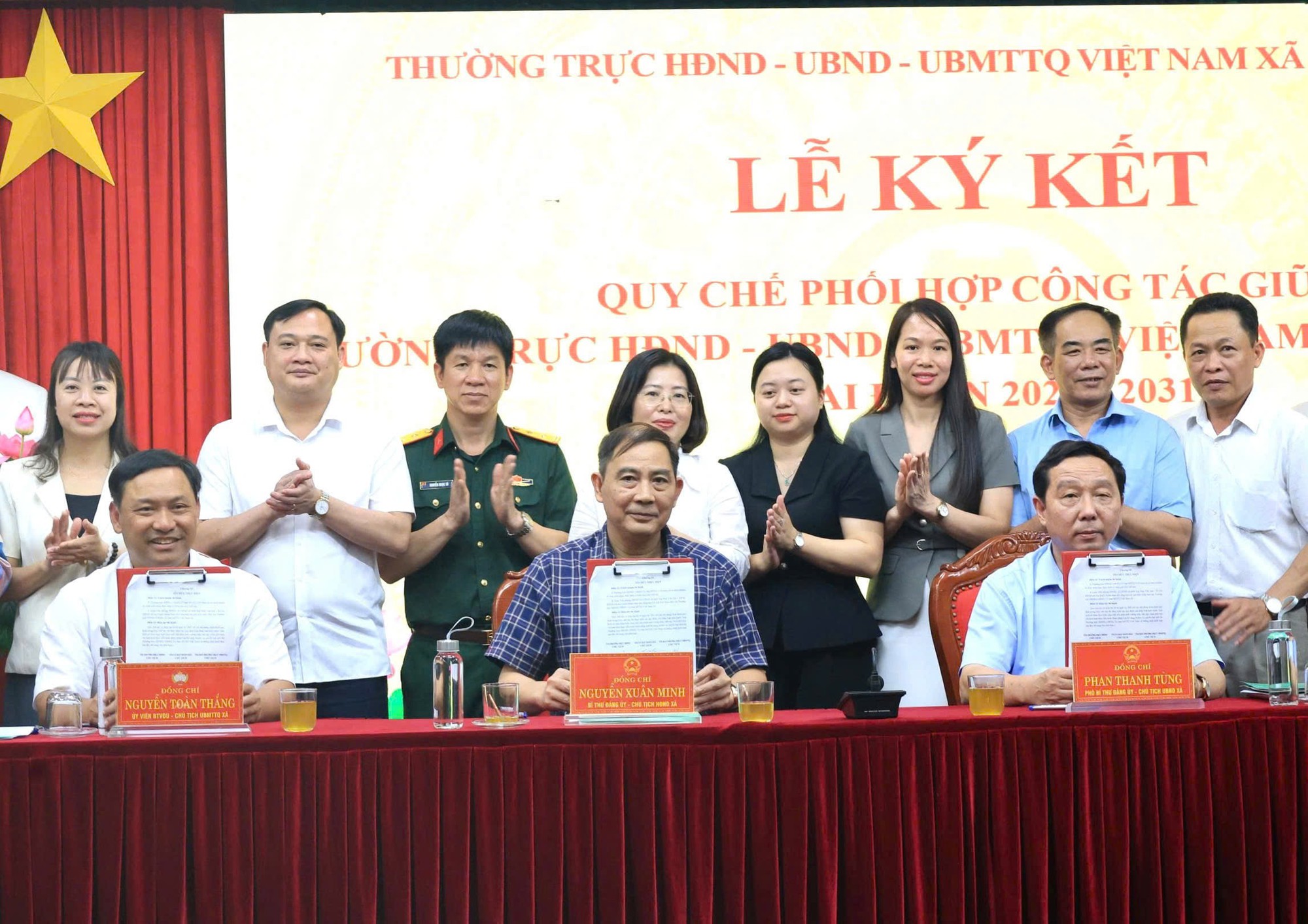 Các cơ quan của xã Thường Tín ký kết quy chế phối hợp công tác- Ảnh 2.