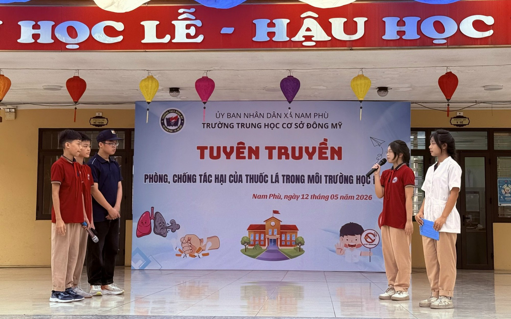 THCS ĐÔNG MỸ ĐẨY MẠNH TUYÊN TRUYỀN PHÒNG, CHỐNG TÁC HẠI CỦA THUỐC LÁ TRONG HỌC ĐƯỜNG