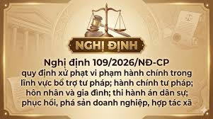 Giới thiệu Nghị định số 109/2026/NĐ-CP quy định xử phạt vi phạm hành chính trong lĩnh vực bổ trợ tư pháp; hành chính tư pháp; hôn nhân và gia đình; thi hành án dân sự; phục hồi, phá sản doanh nghiệp, hợp tác xã.- Ảnh 1.