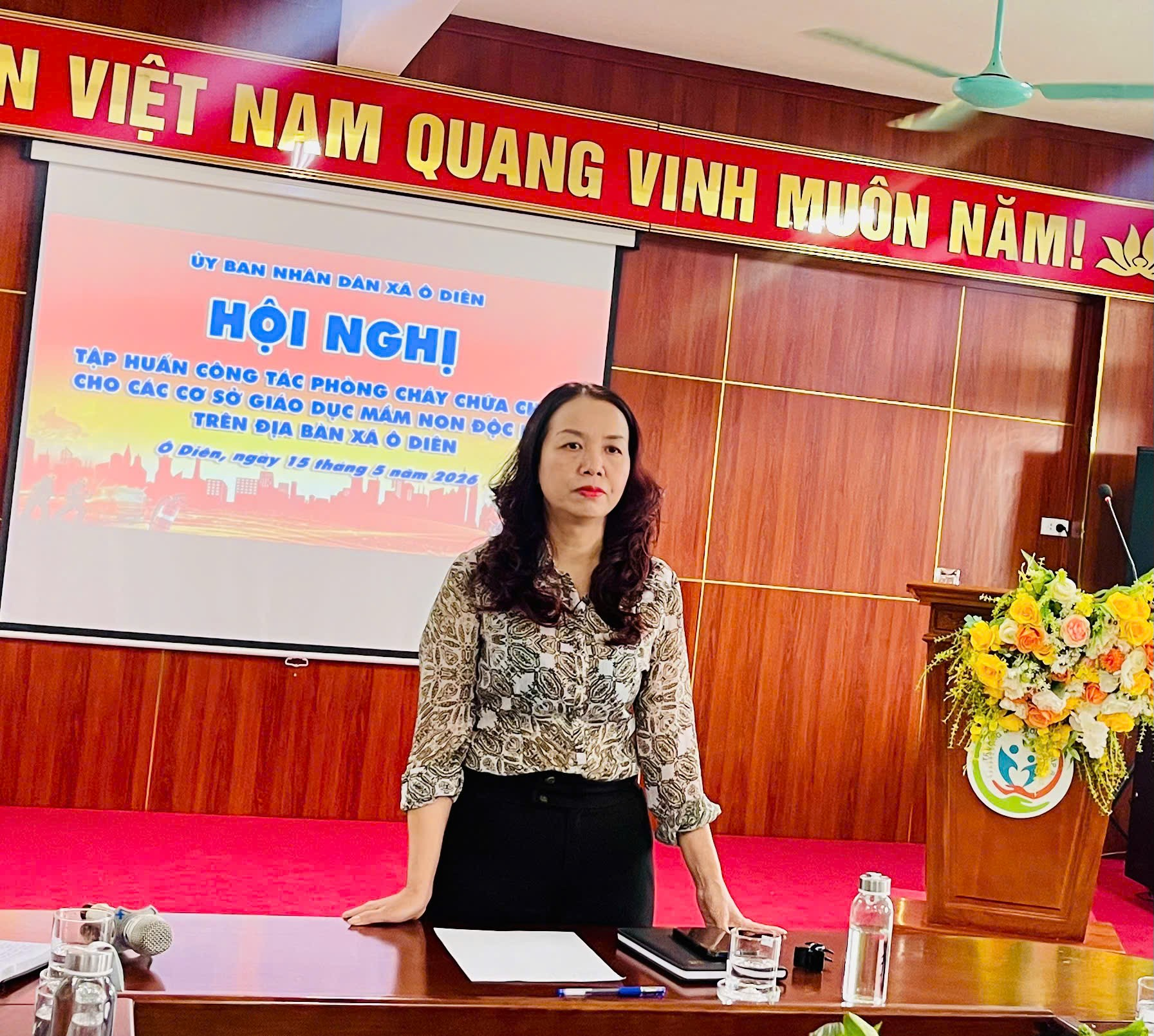 HỘI NGHỊ TẬP HUẤN CÔNG TÁC PHÒNG CHÁY, CHỮA CHÁY CHO CÁC CƠ SỞ GIÁO DỤC MẦM NON ĐỘC LẬP TRÊN ĐỊA BÀN XÃ Ô DIÊN- Ảnh 1.