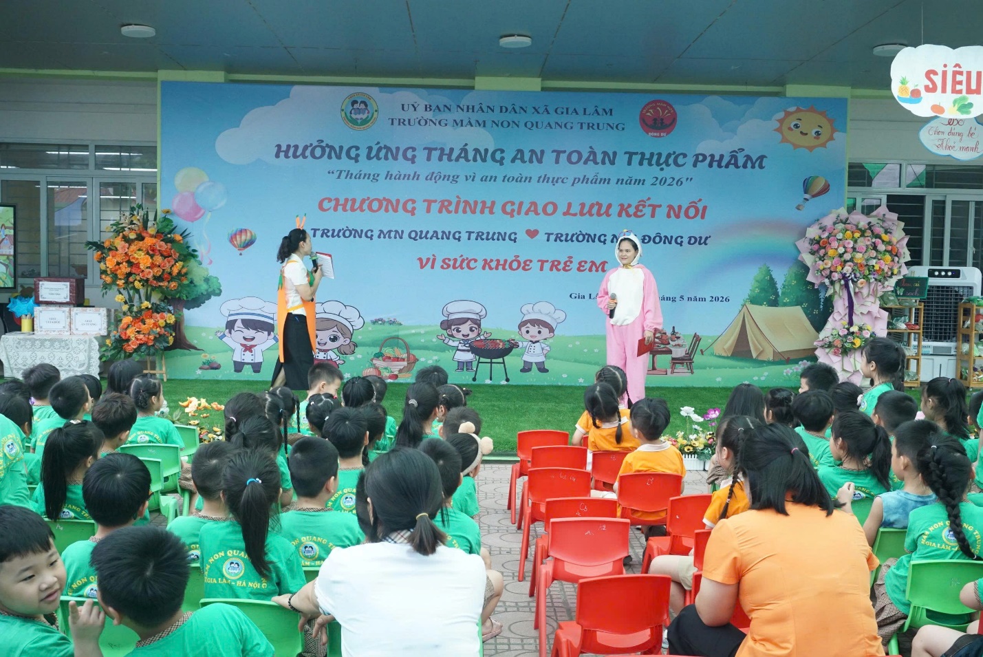 Trường Mầm non Quang Trung tổ chức chương trình giao lưu “Bé vui khỏe - Ăn sạch mỗi ngày”- Ảnh 2.